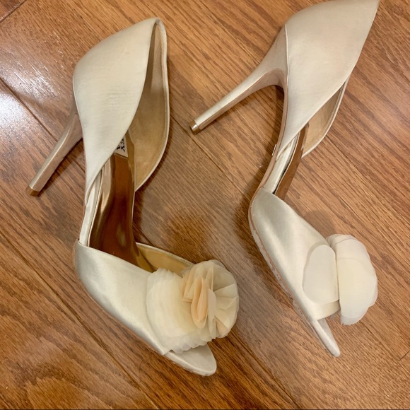 Badgley Mischka Open Toe d'Orsay Satin 8.5 [wedding, bridal, dress] - Picture 6 of 9